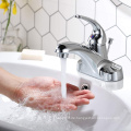 Badezimmer Wasserhahn 1 Griff Low -Bogen -Blei kostenloser Einzelgriff 4 Zoll Centerset Badewaschbecken Wasserhahn